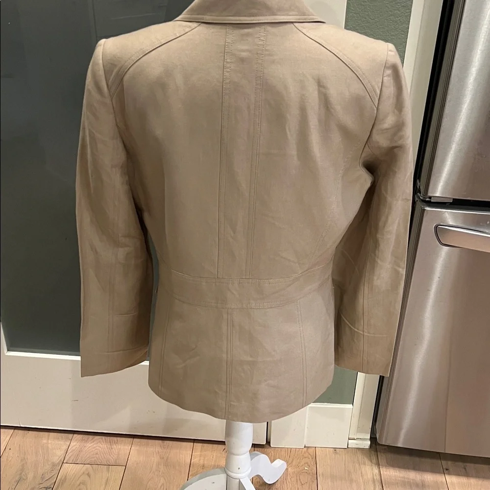 Tahari Beige  55% linen Blazer Jacket, 8 - Picture 3 of 7